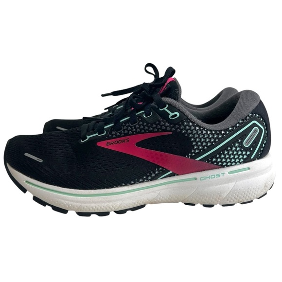 Brooks Ghost 14 Black Pink Running Shoes - Picture 9 of 9